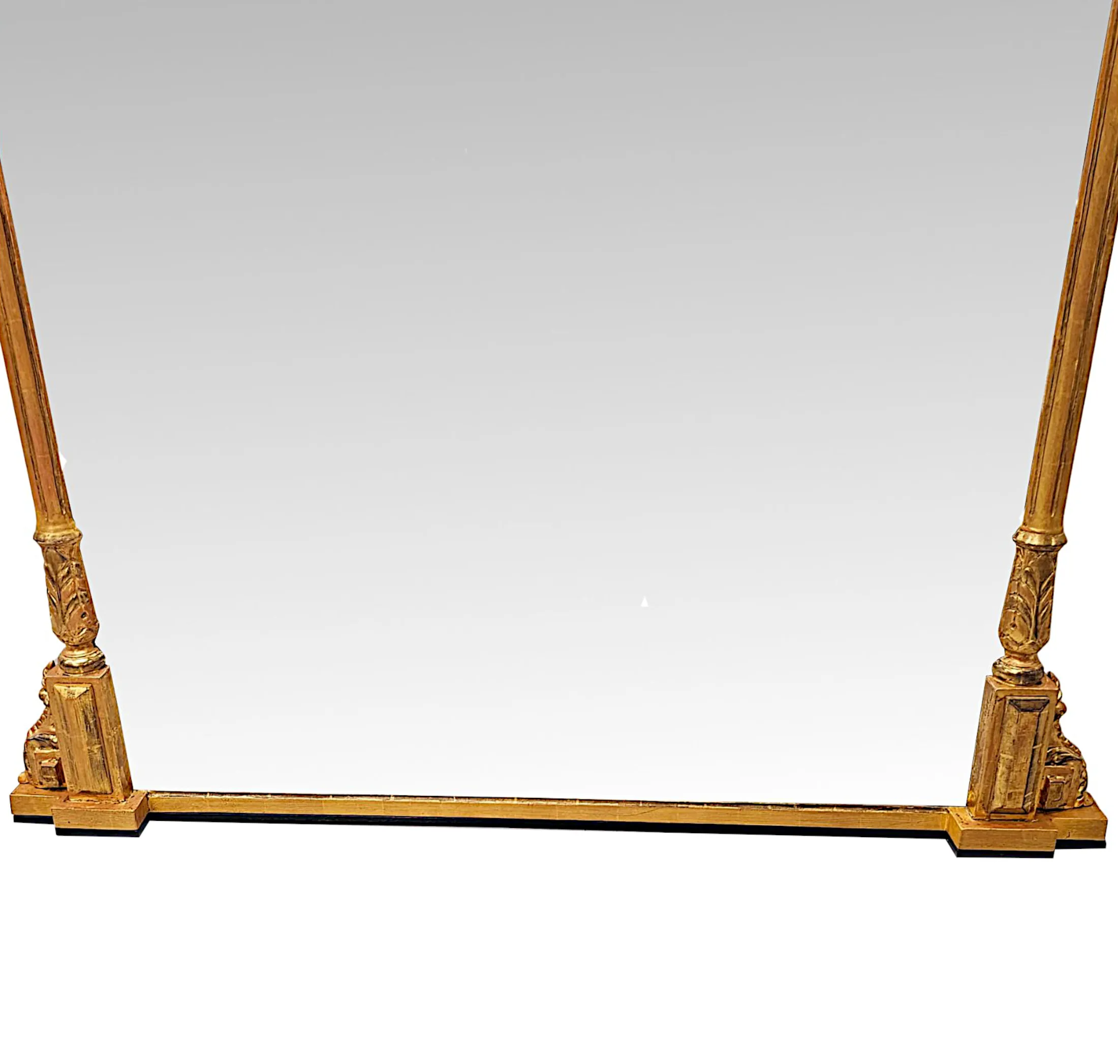 A Stunning Large Size 19th Century Giltwood Overmantel Mirror