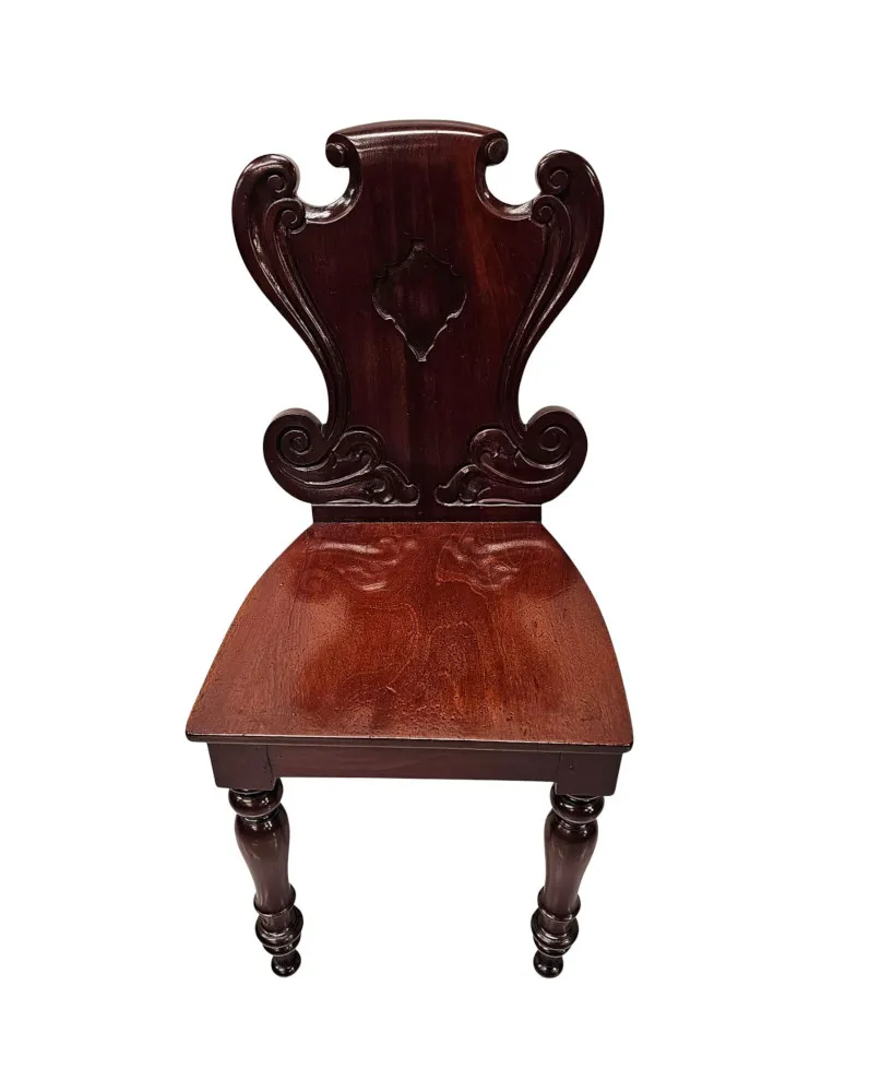 A Very Rare and Fine 19th Century Irish Set of Four Hall Chairs