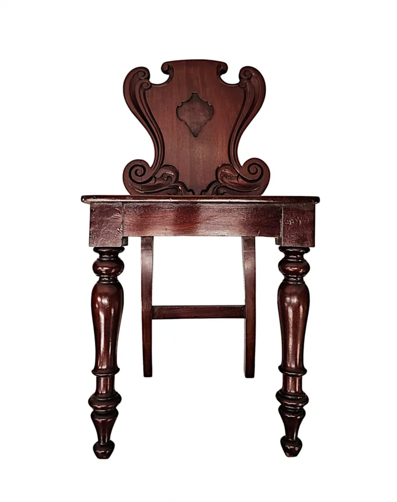 A Very Rare and Fine 19th Century Irish Set of Four Hall Chairs