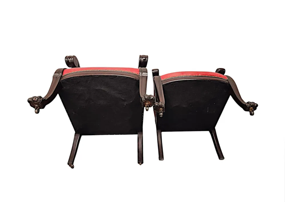  A Very Fine and Unusual Pair of 19th Century Country House Ladies and Gentlemans Armchairs