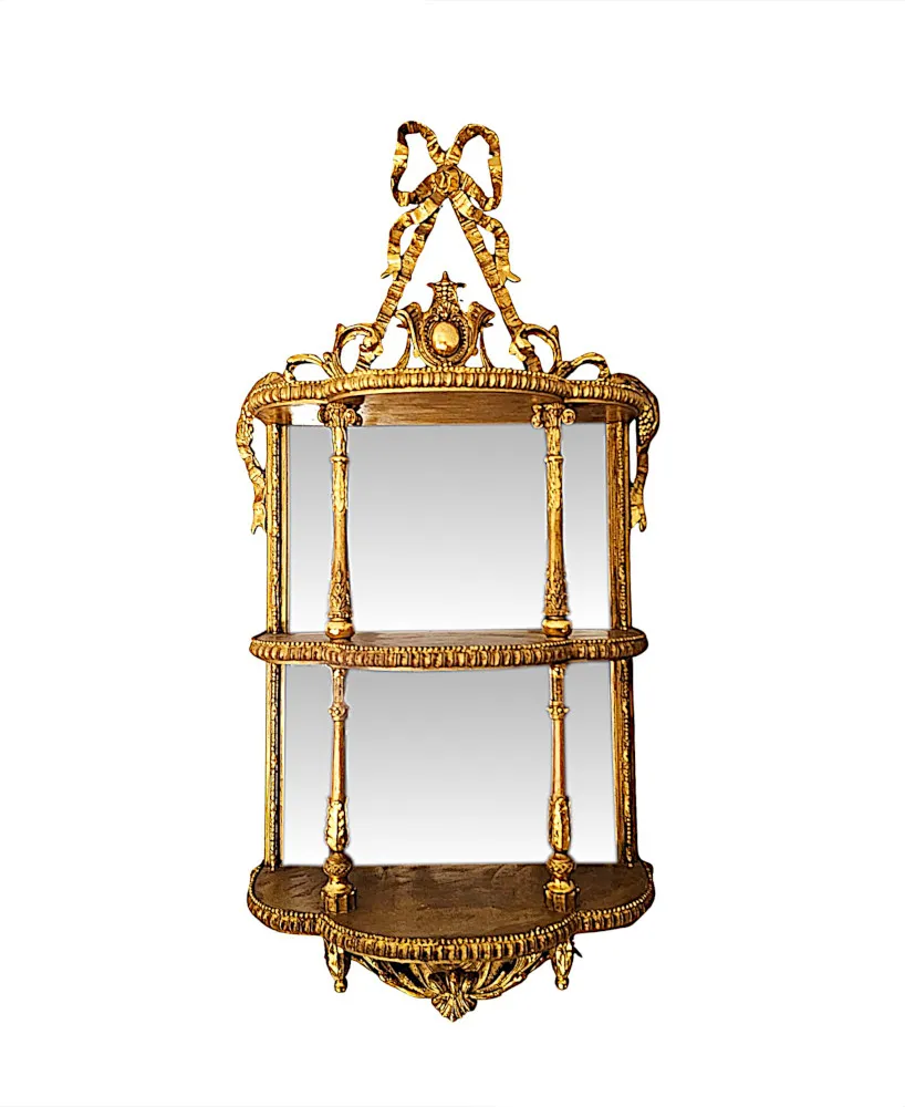  A Very Rare Pair of Irish 19th Century Giltwood Mirrors Labelled Strahan of Dublin