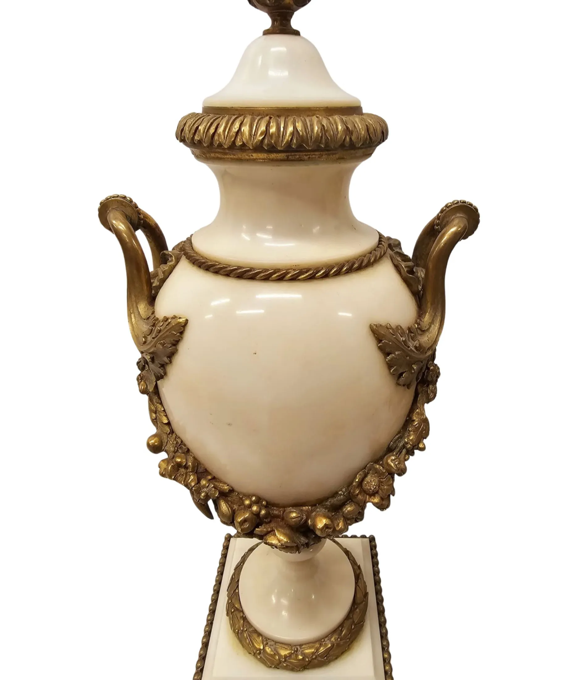 A Very Fine Pair of 19th Century Large Size Marble Cassolettes with Ormolu Mounts