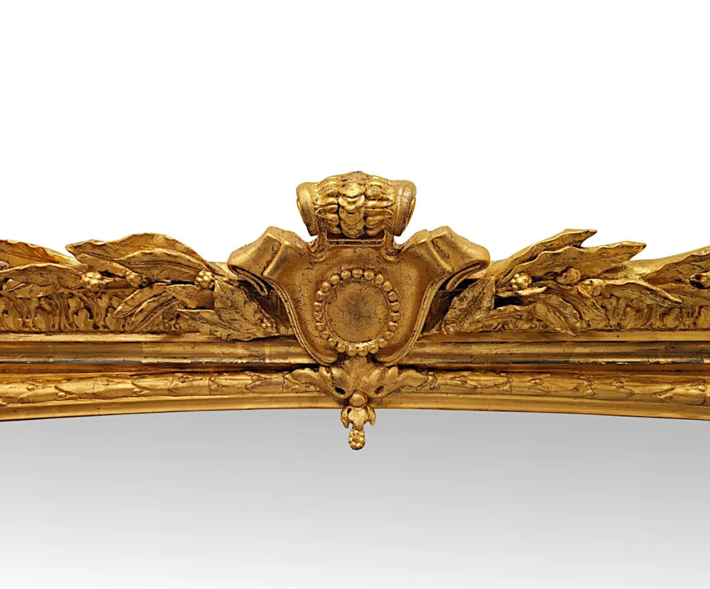  A Very Rare Large 19th Century Irish Country House Giltwood Overmantel Mirror