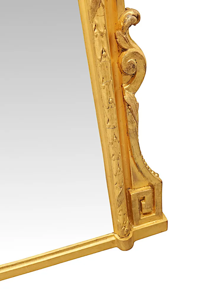  A Very Rare Large 19th Century Irish Country House Giltwood Overmantel Mirror