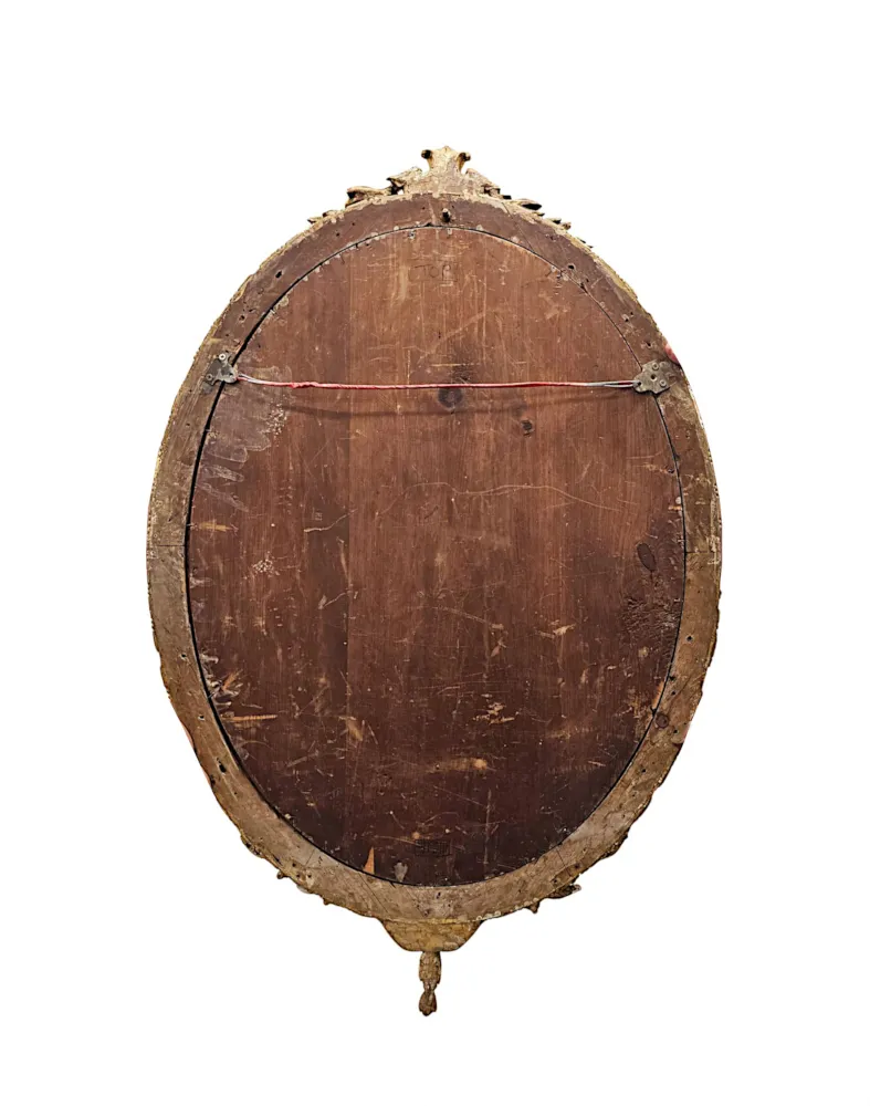 A Beautiful Large Size 19th Century Giltwood Oval Hall or Pier Mirror