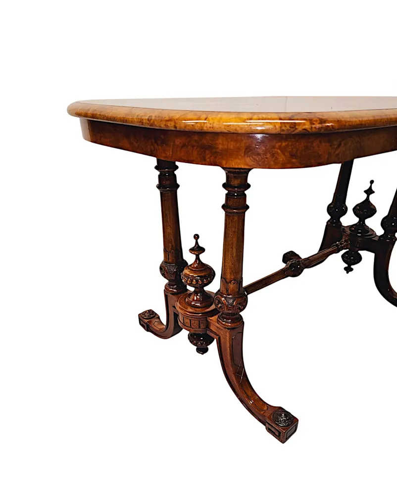  A Very Fine 19th Century Inlaid Burr Walnut Library or Centre Table