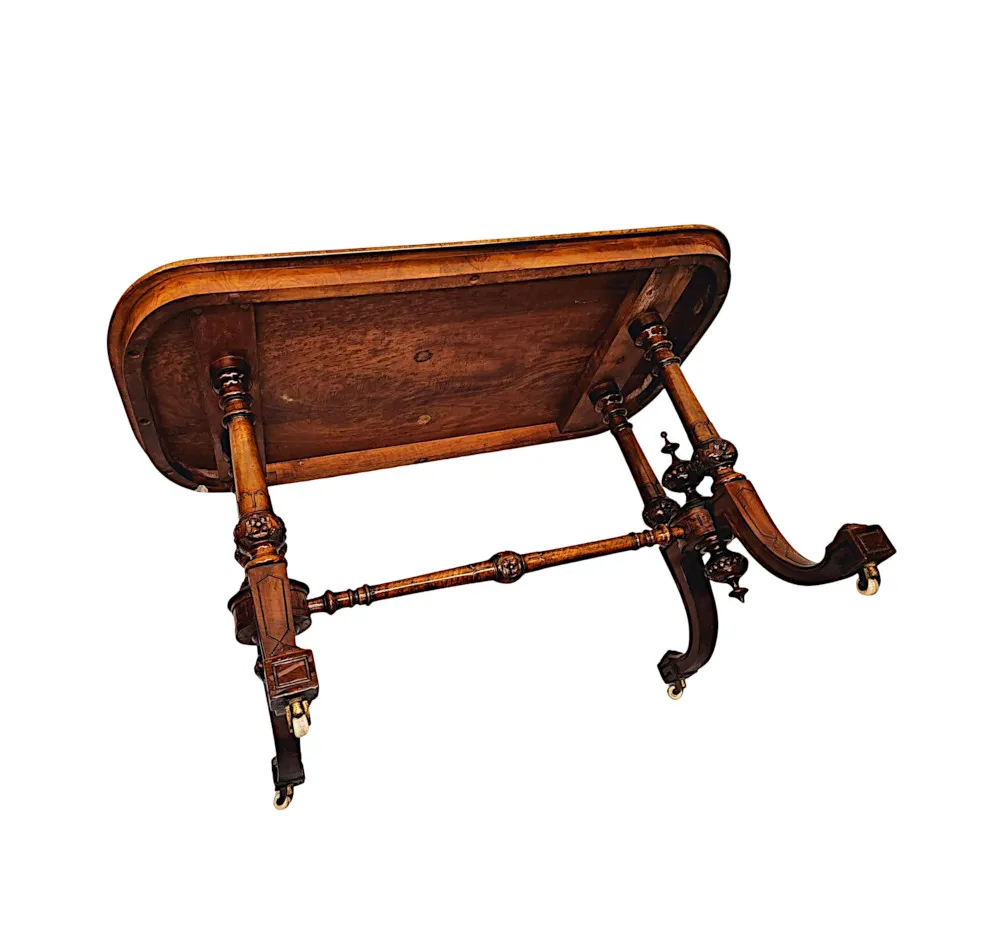  A Very Fine 19th Century Inlaid Burr Walnut Library or Centre Table