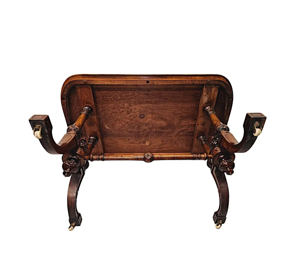  A Very Fine 19th Century Inlaid Burr Walnut Library or Centre Table
