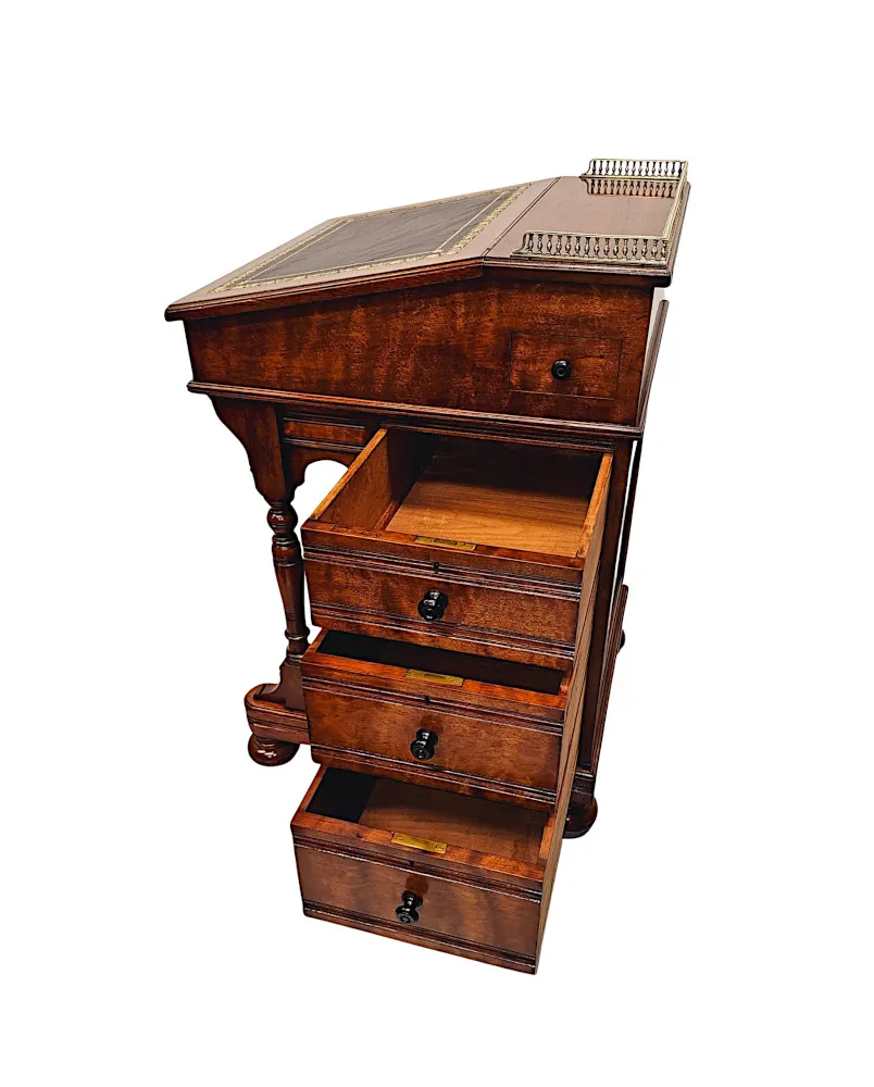 A Very Fine Fully Restored 19th Century Davenport Stamped 'Gillows of Lancaster'