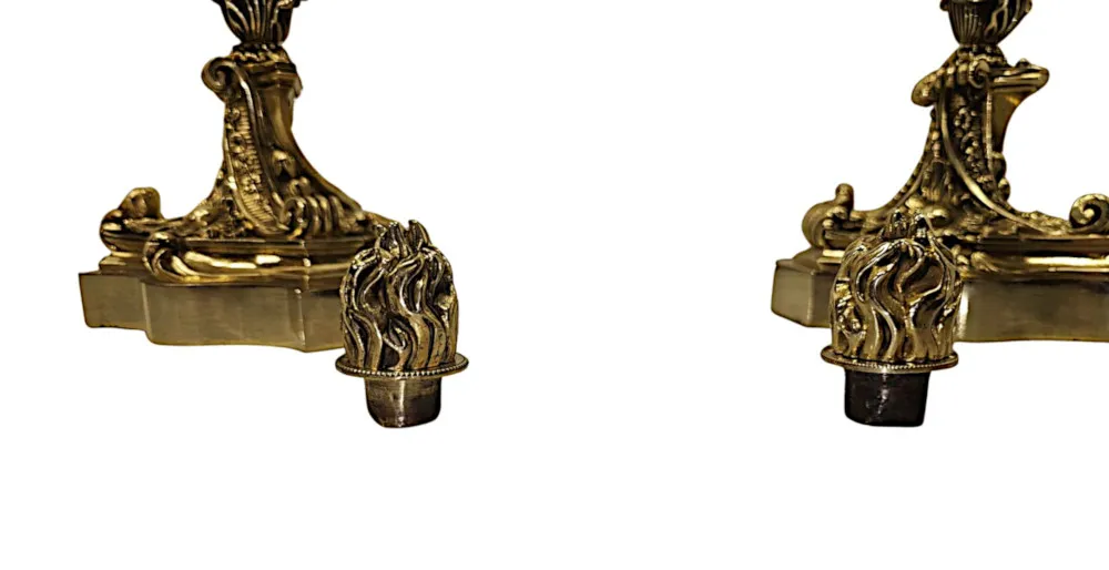 A Stunning 19th Century Pair of Fully Polished Brass Candelabra