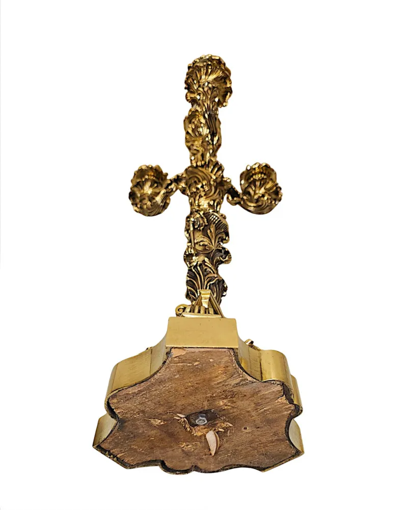 A Stunning 19th Century Pair of Fully Polished Brass Candelabra