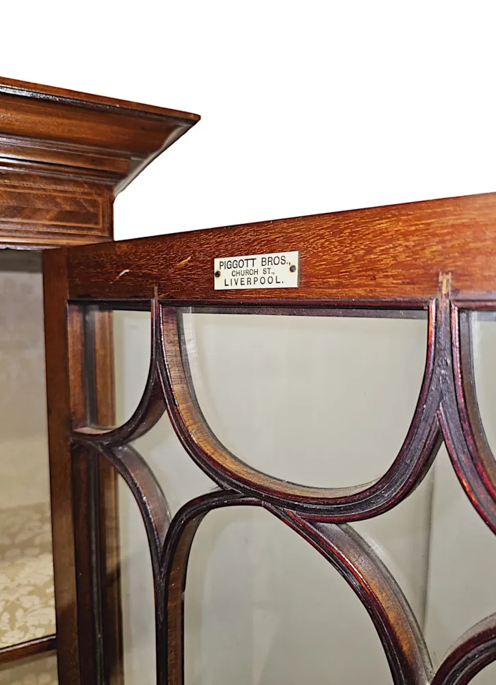 A Very Fine Edwardian Inlaid Display Case Labelled Piggott Bros Liverpool