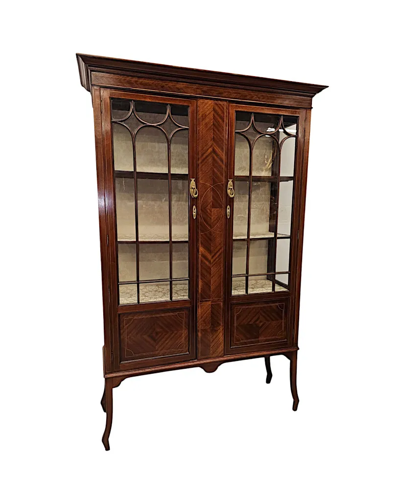 A Very Fine Edwardian Inlaid Display Case Labelled Piggott Bros Liverpool