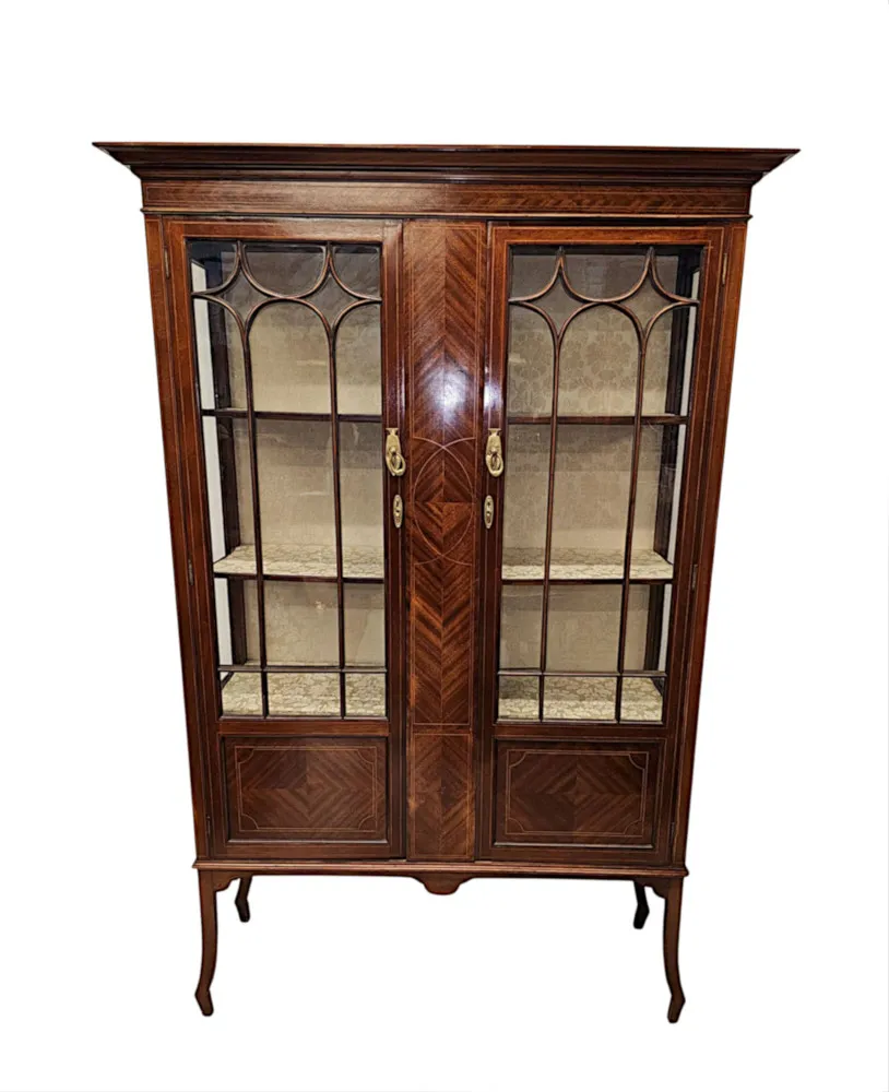 A Very Fine Edwardian Inlaid Display Case Labelled Piggott Bros Liverpool