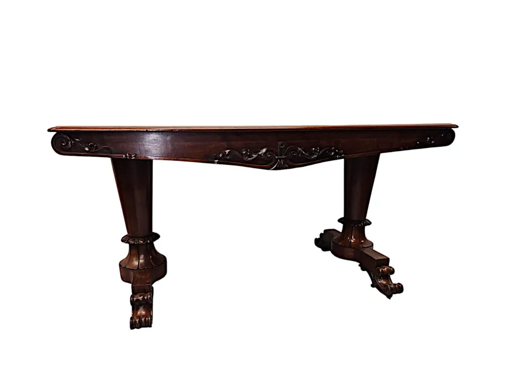 A Fantastic Early 19th Century William IV Irish Library Table Attributed To Dublin Maker 'Williams and Gibton'