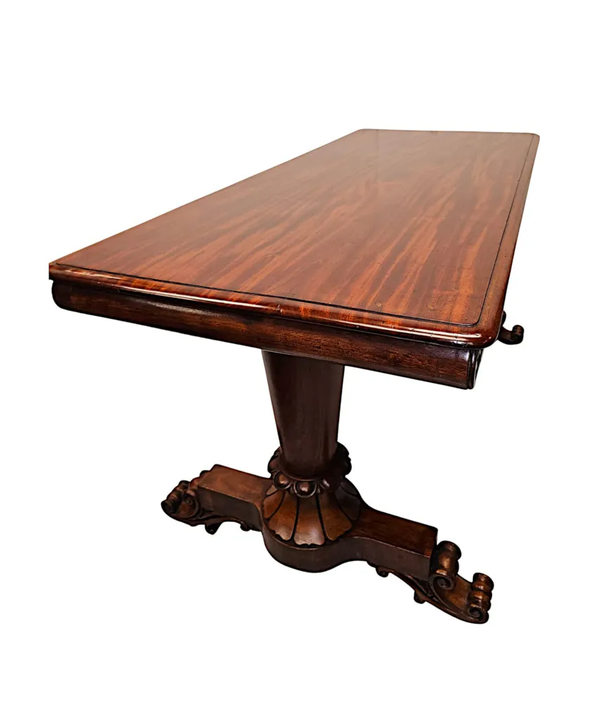 A Fantastic Early 19th Century William IV Irish Library Table Attributed To Dublin Maker 'Williams and Gibton'