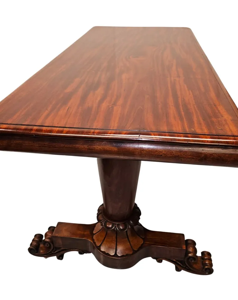 A Fantastic Early 19th Century William IV Irish Library Table Attributed To Dublin Maker 'Williams and Gibton'