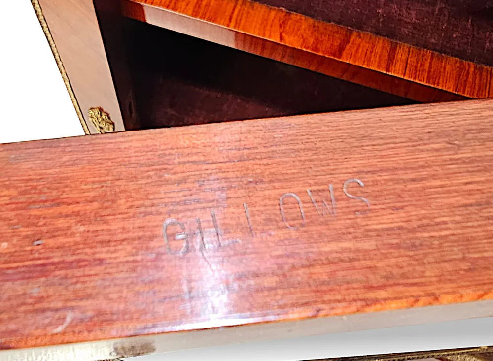 A Very Rare 19th Century Large Inlaid Burr Walnut Credenza Stamped 'Gillows' 