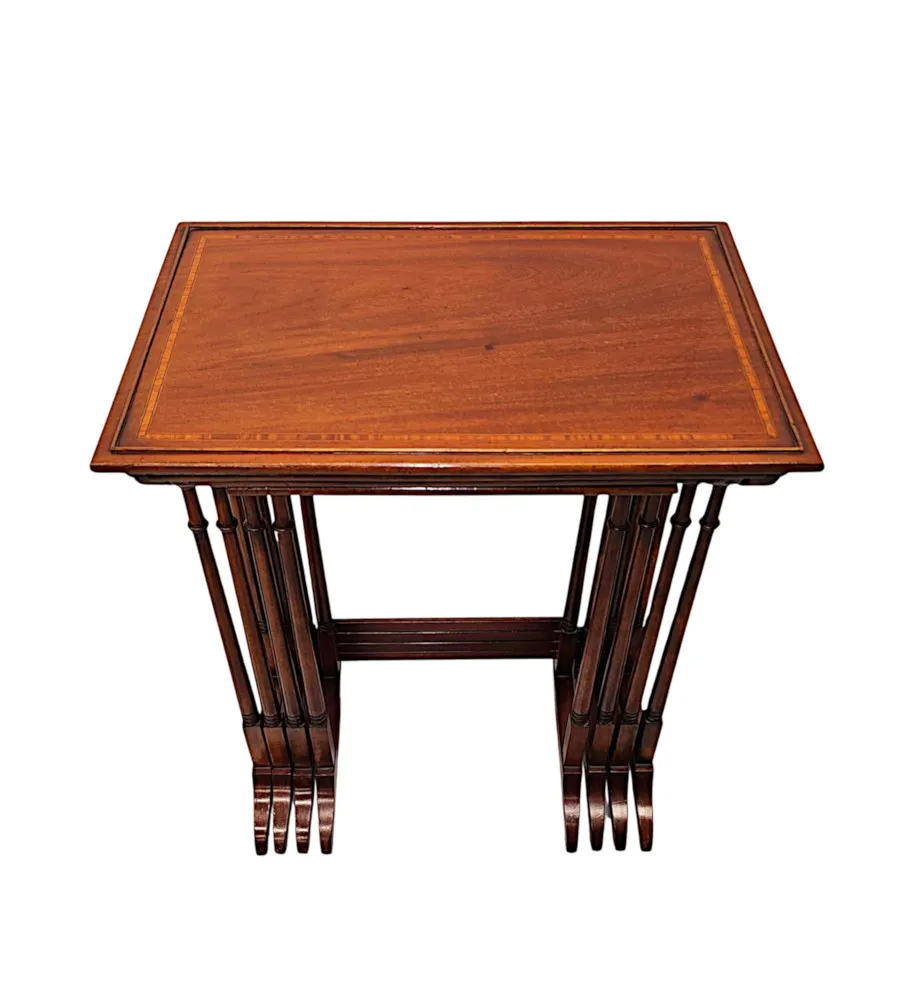 A Fabulous Nest of Four Edwardian Inlaid Tables