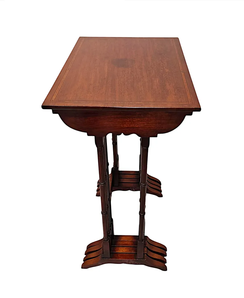 A Gorgeous Edwardian Inlaid Nest of Four Tables