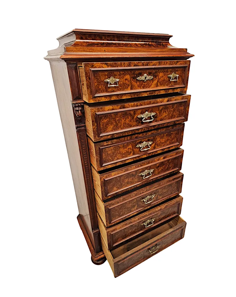 A Very Rare 19th Century Massive Wellington Style Chest of Tall Drawers