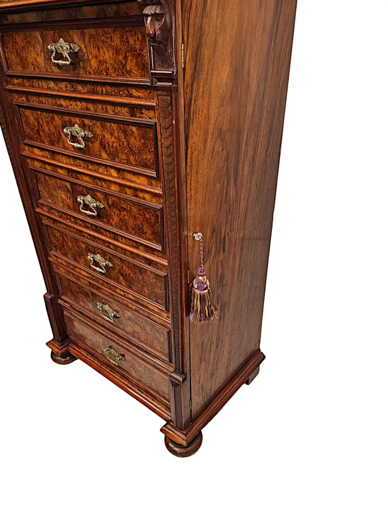 A Very Rare 19th Century Massive Wellington Style Chest of Tall Drawers