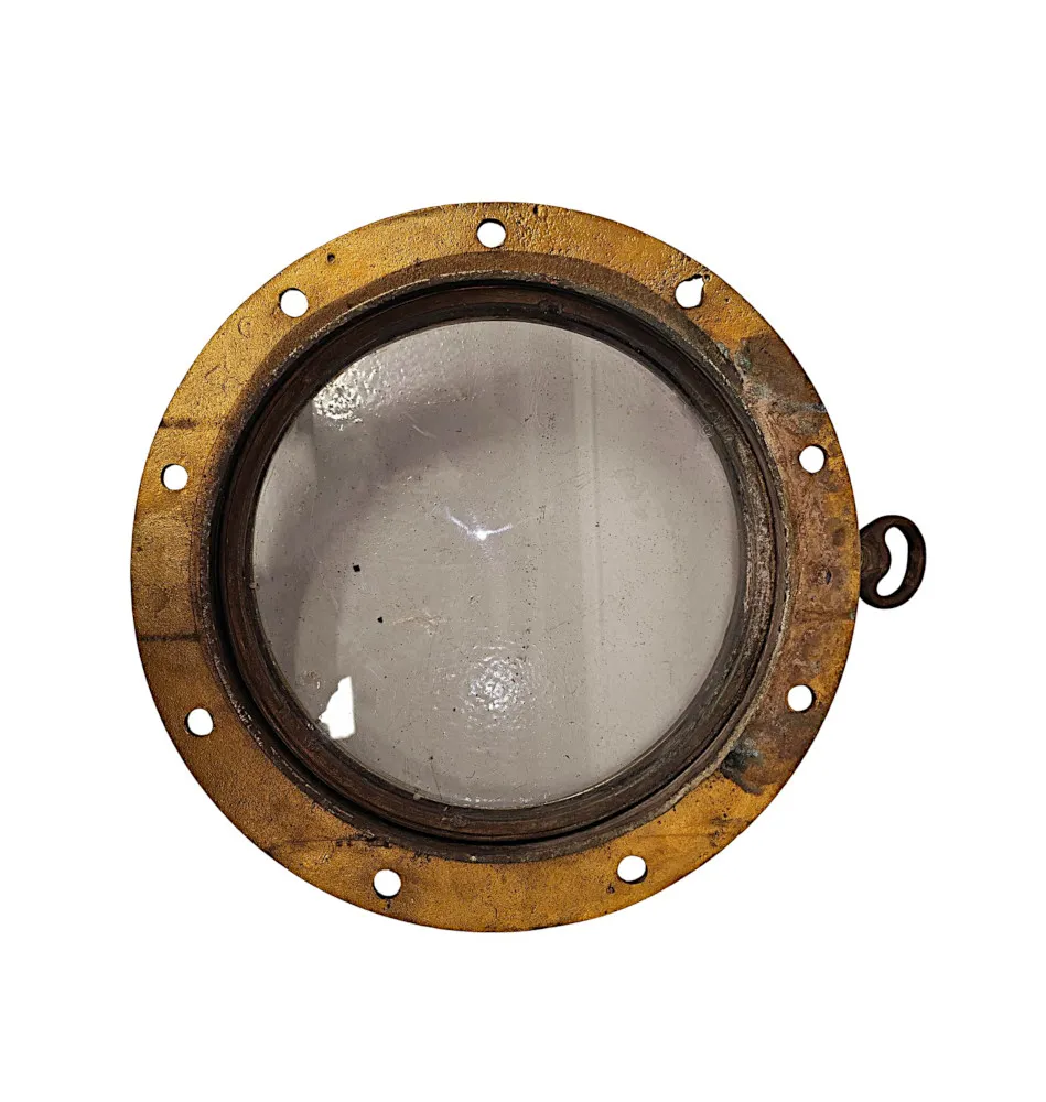 A Very Rare Pair of 19th Century Brass Port Holes