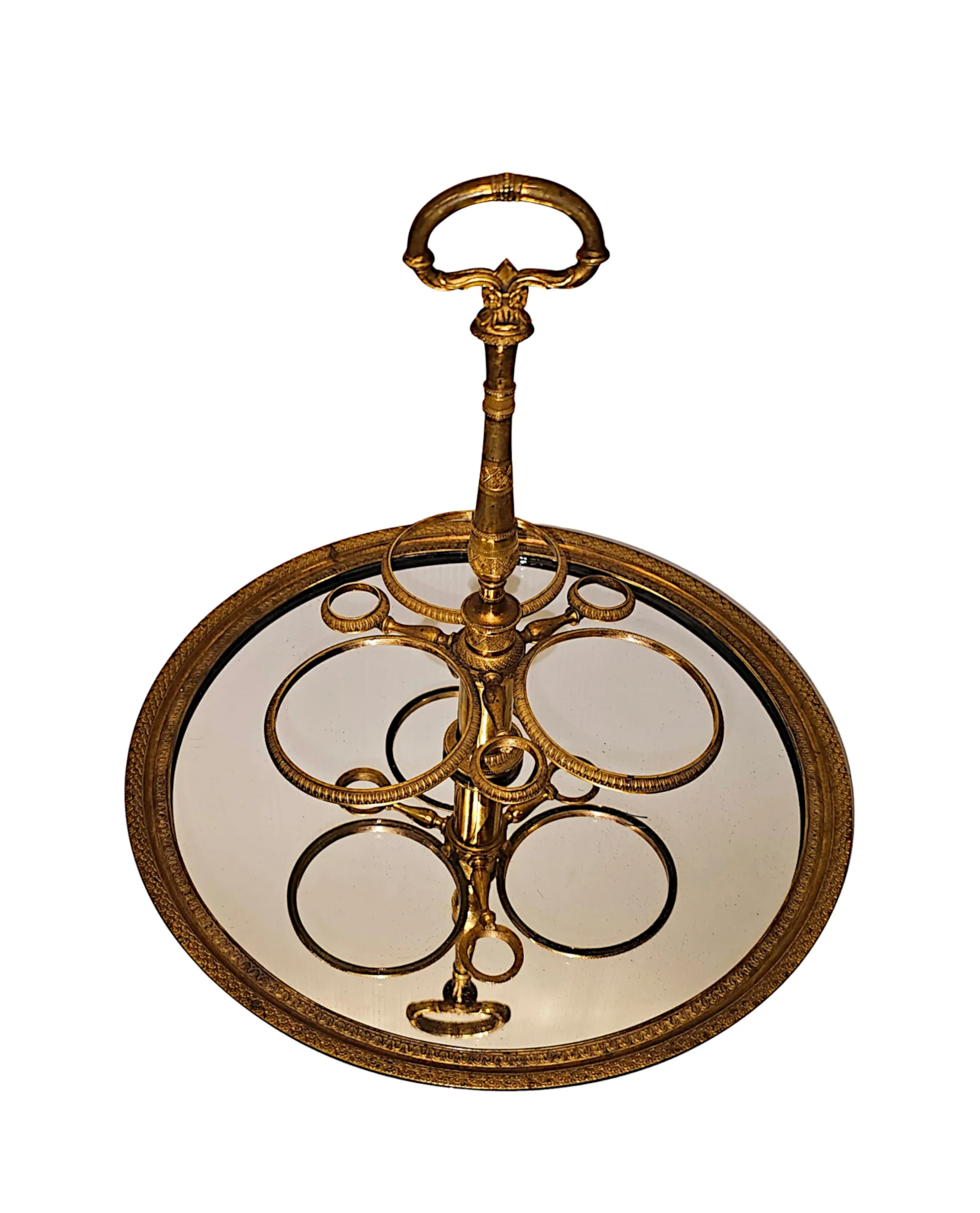 A Very Fine 19th Century French Ormolu and Cut Class Cave A Liqueur Tantalus Set