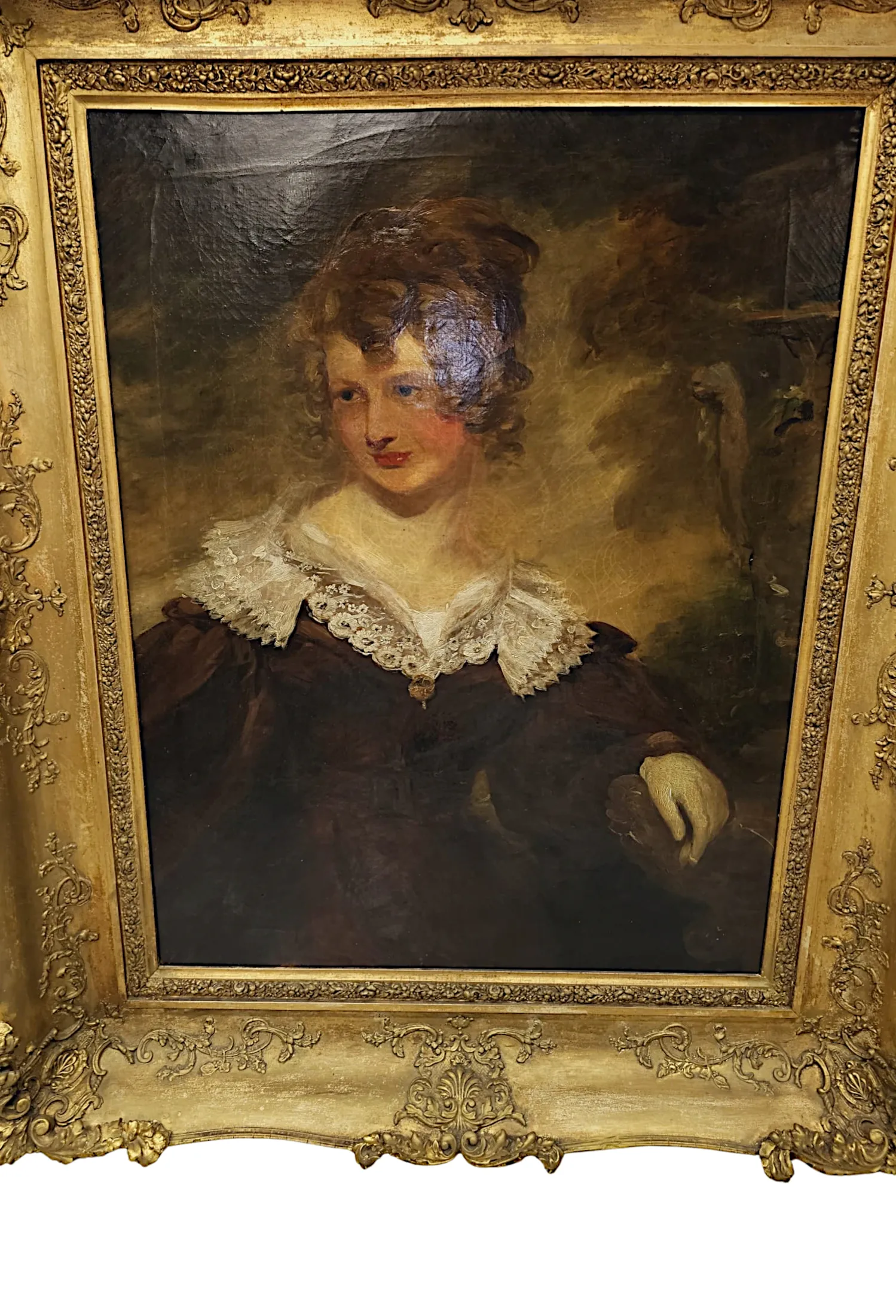 A Very Rare Pair of 19th Century Giltwood Framed Irish Country House Portraits