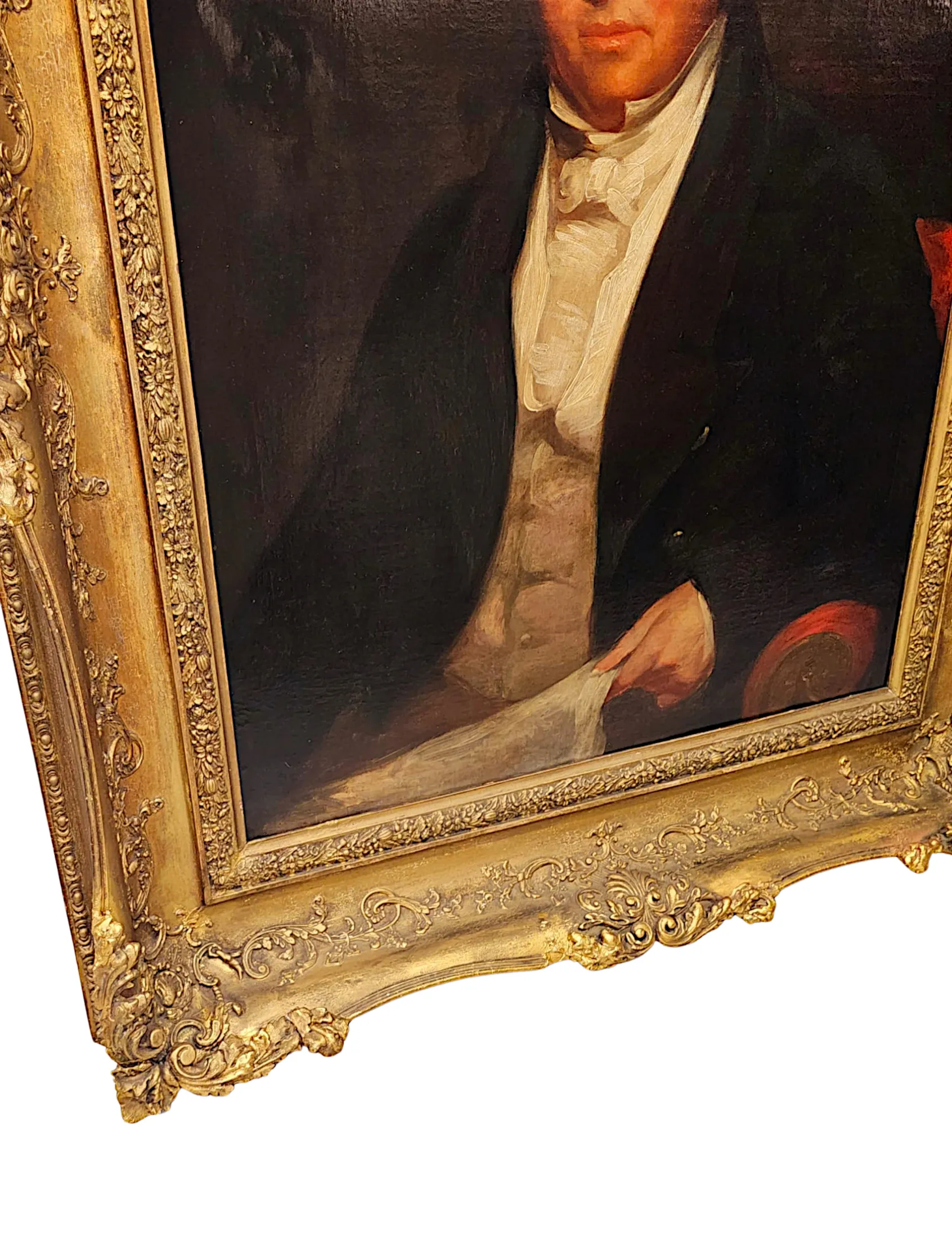A Very Rare Pair of 19th Century Giltwood Framed Irish Country House Portraits