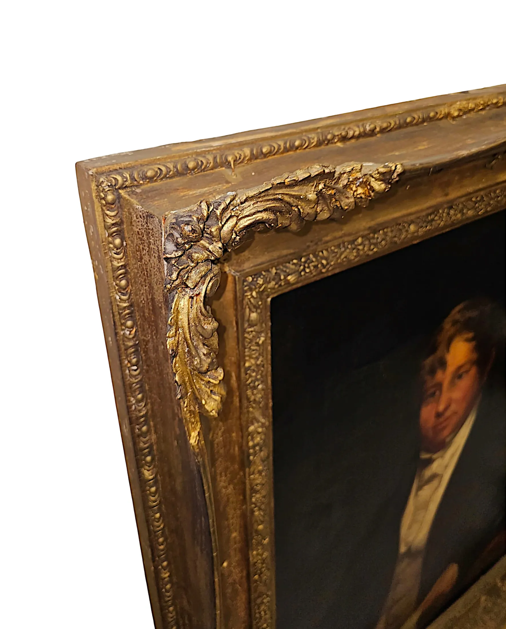 A Very Rare Pair of 19th Century Giltwood Framed Irish Country House Portraits