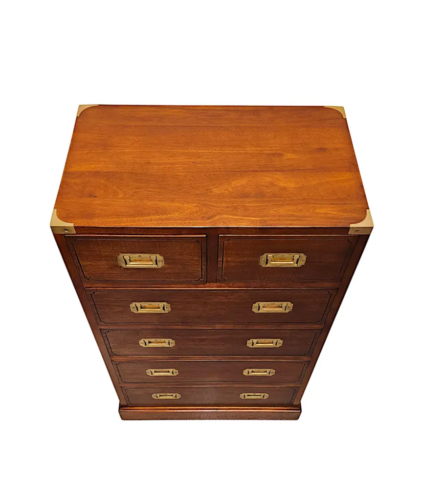 A Gorgeous Tall Chest of Drawers in the Campaign Style