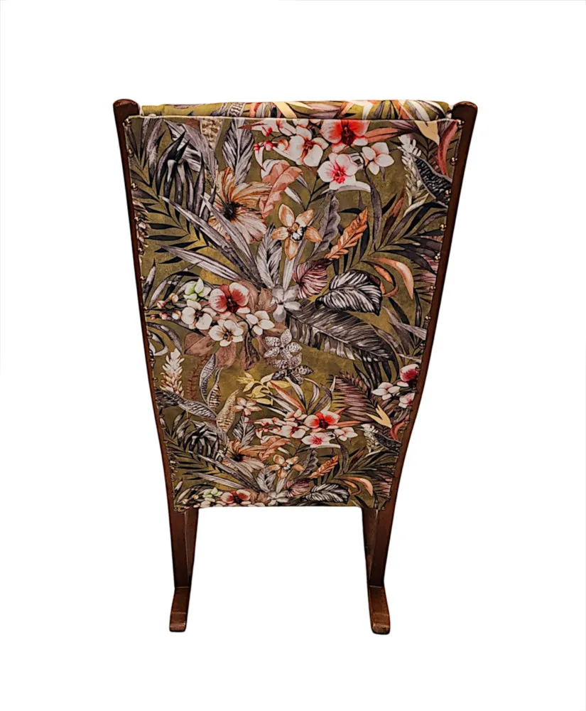  A Fabulous 19th Century Newly Upholstered Rocking Chair