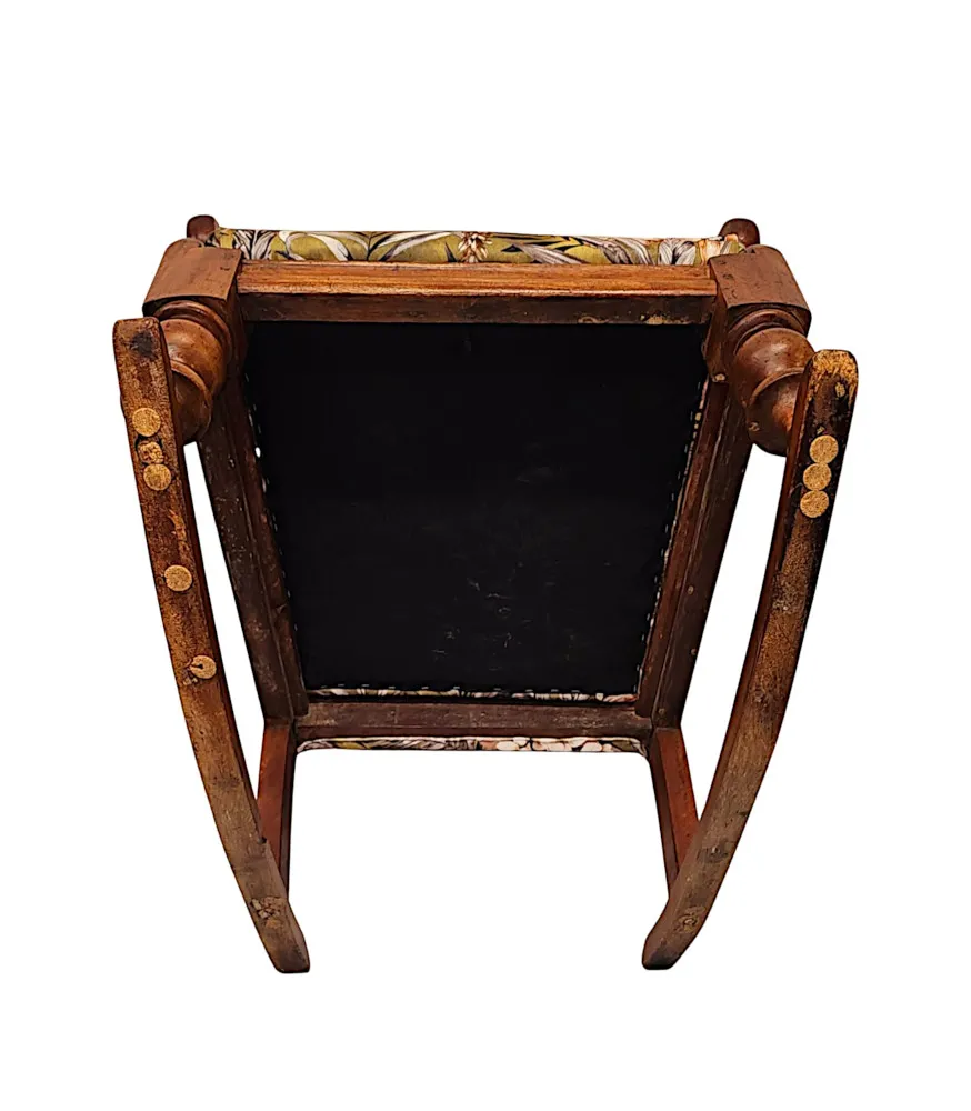  A Fabulous 19th Century Newly Upholstered Rocking Chair