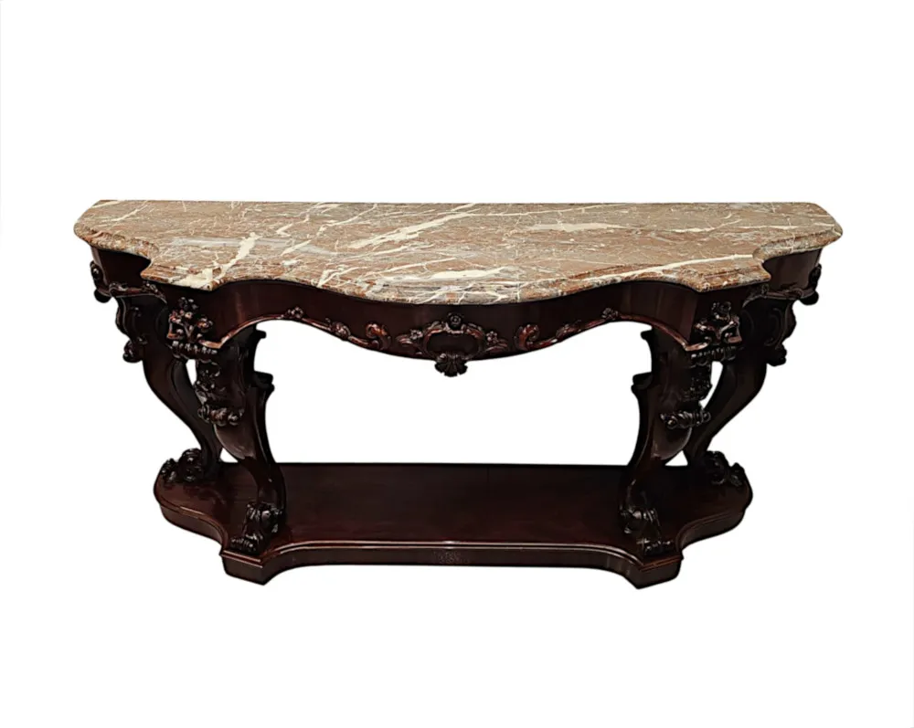A Stunning Large 19th Century Marble Top Console Table
