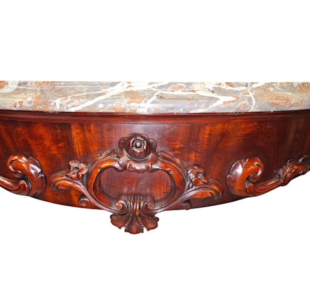 A Stunning Large 19th Century Marble Top Console Table