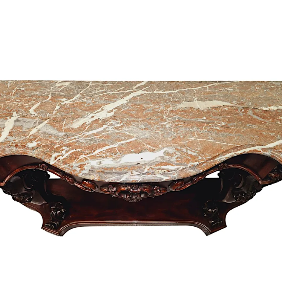 A Stunning Large 19th Century Marble Top Console Table