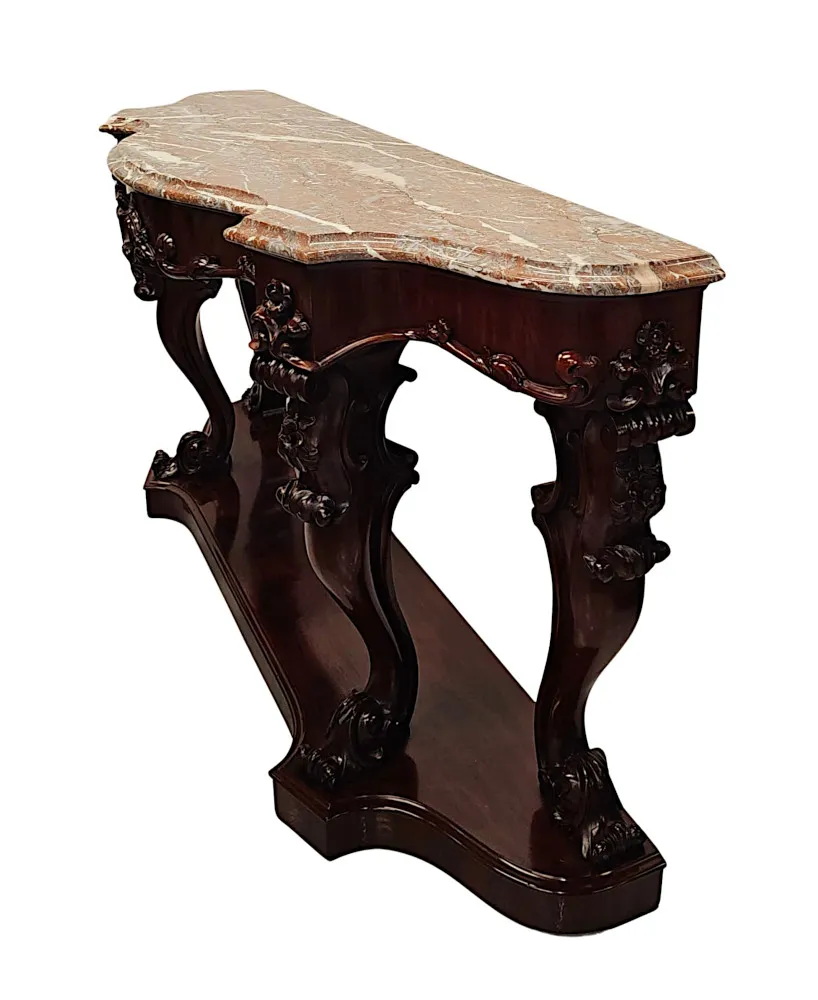 A Stunning Large 19th Century Marble Top Console Table