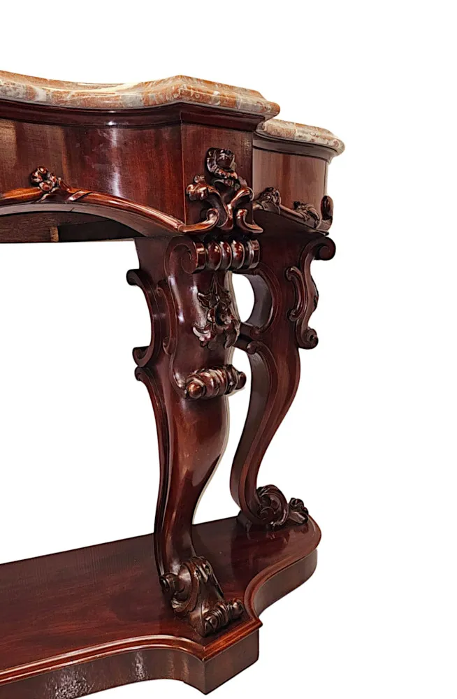A Stunning Large 19th Century Marble Top Console Table