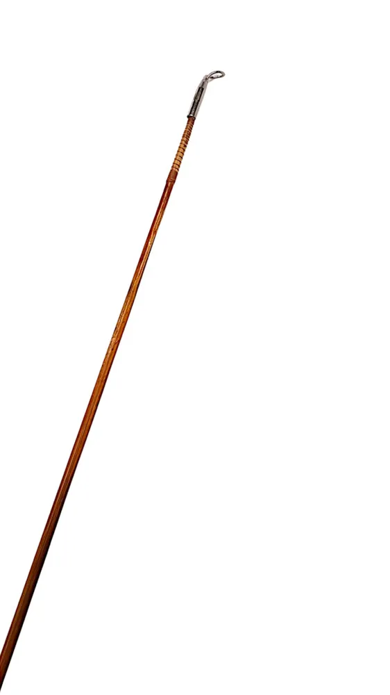  A Very Rare 19th Century Carved Bamboo Walking Stick Which Extends To A Fishing Rod