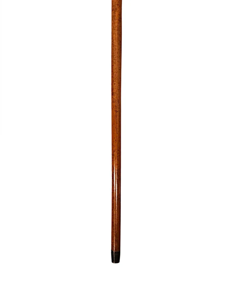 An Unusual 19th Century Gadget Walking Cane with Internal Glass Drinking Tube