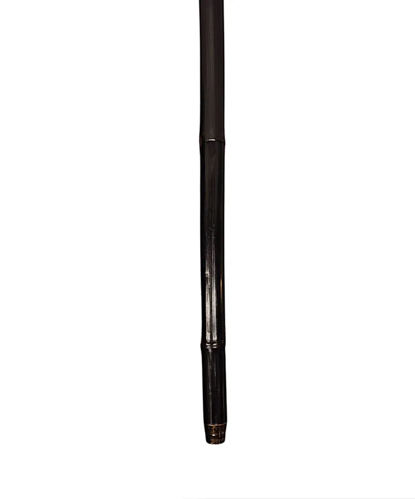 A Very Rare 19th Century Gadget Walking Cane with Cork Screw Handle with Built In Compass and Drinking Tube