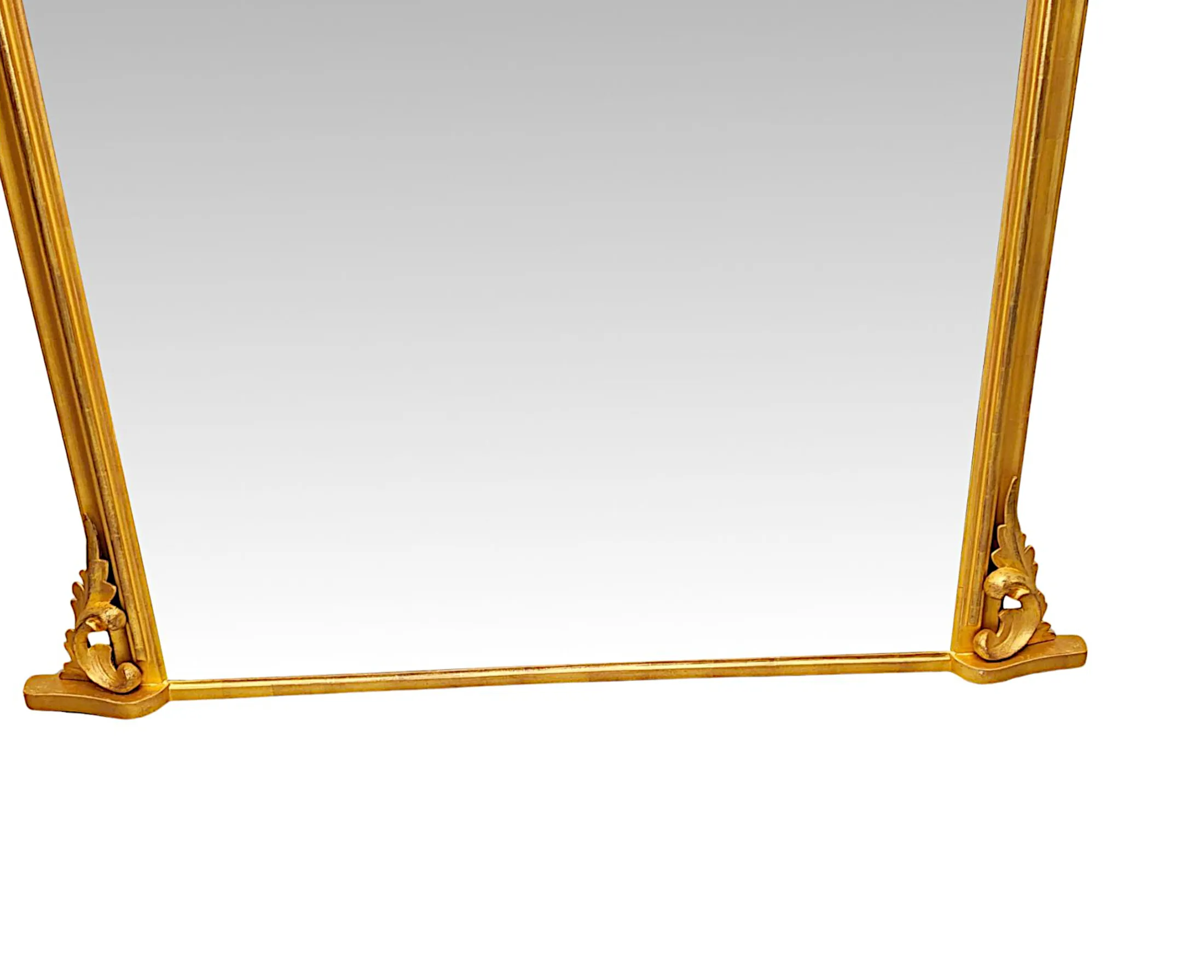 A Very Fine 19th Century Simple Giltwood Ovemantel Mirror