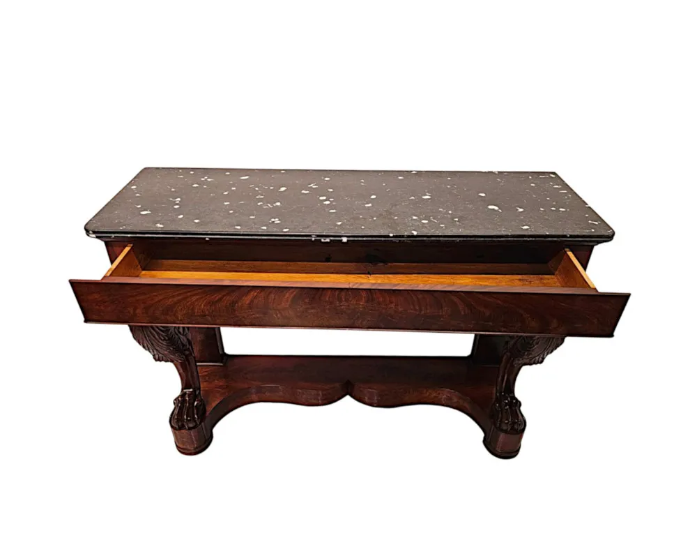  A Fabulous Irish 19th Century Marbelised Slate Top Console Table
