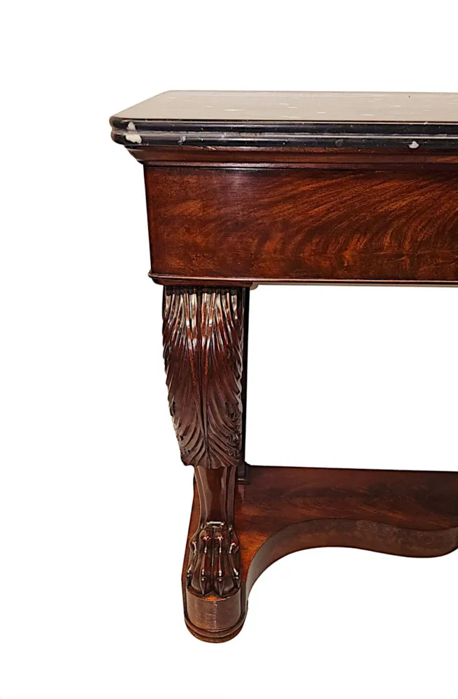  A Fabulous Irish 19th Century Marbelised Slate Top Console Table