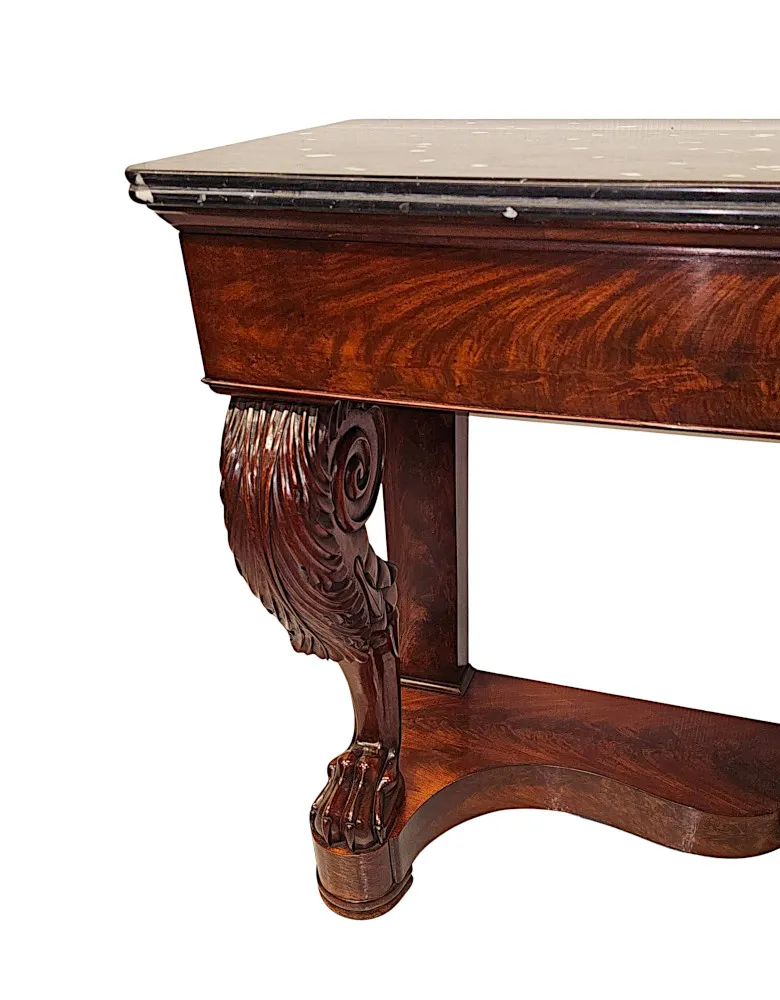 A Fabulous Irish 19th Century Marbelised Slate Top Console Table