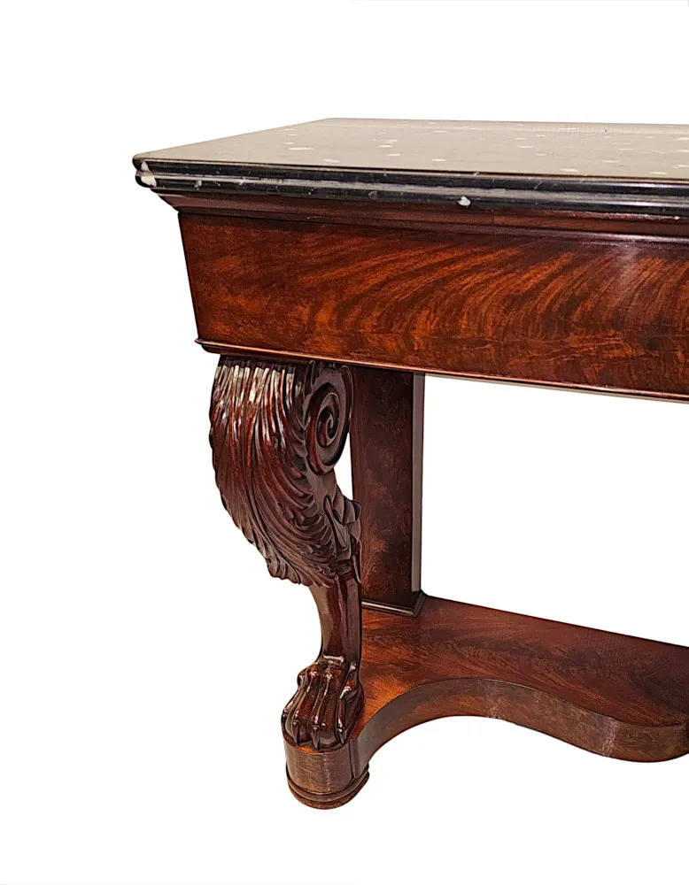  A Fabulous Irish 19th Century Marbelised Slate Top Console Table