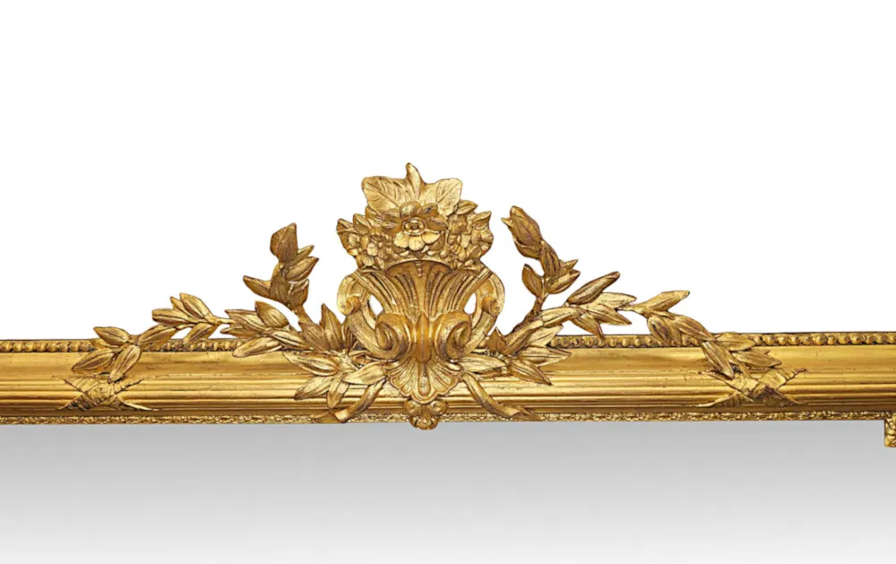 A Stunning Large Size 19th Century Giltwood Overmantel Mirror