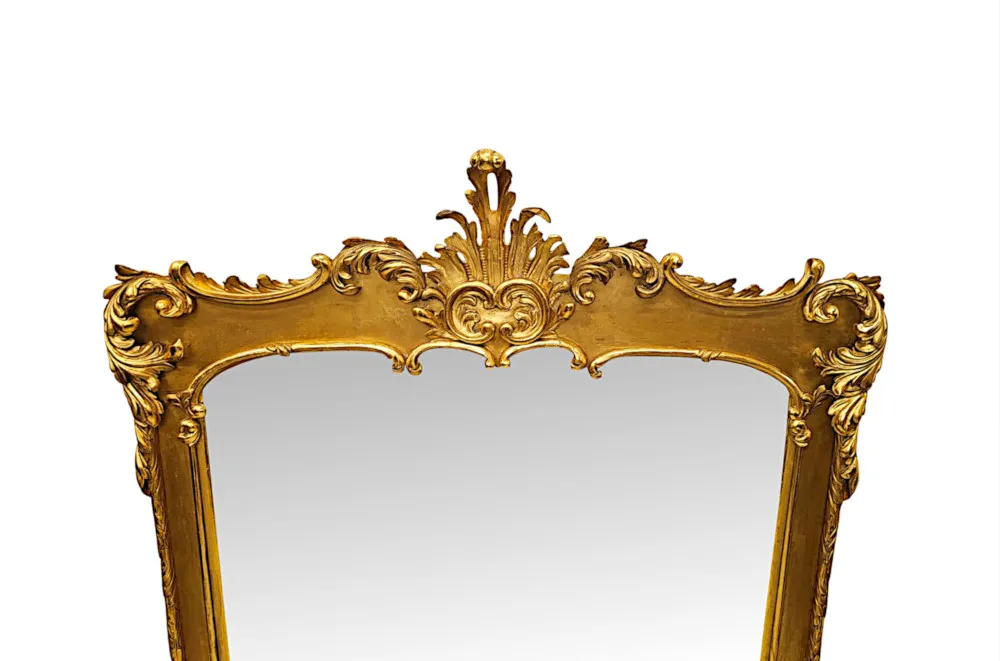 A Very Rare Early 19th Century Giltwood Overmantel Mirror