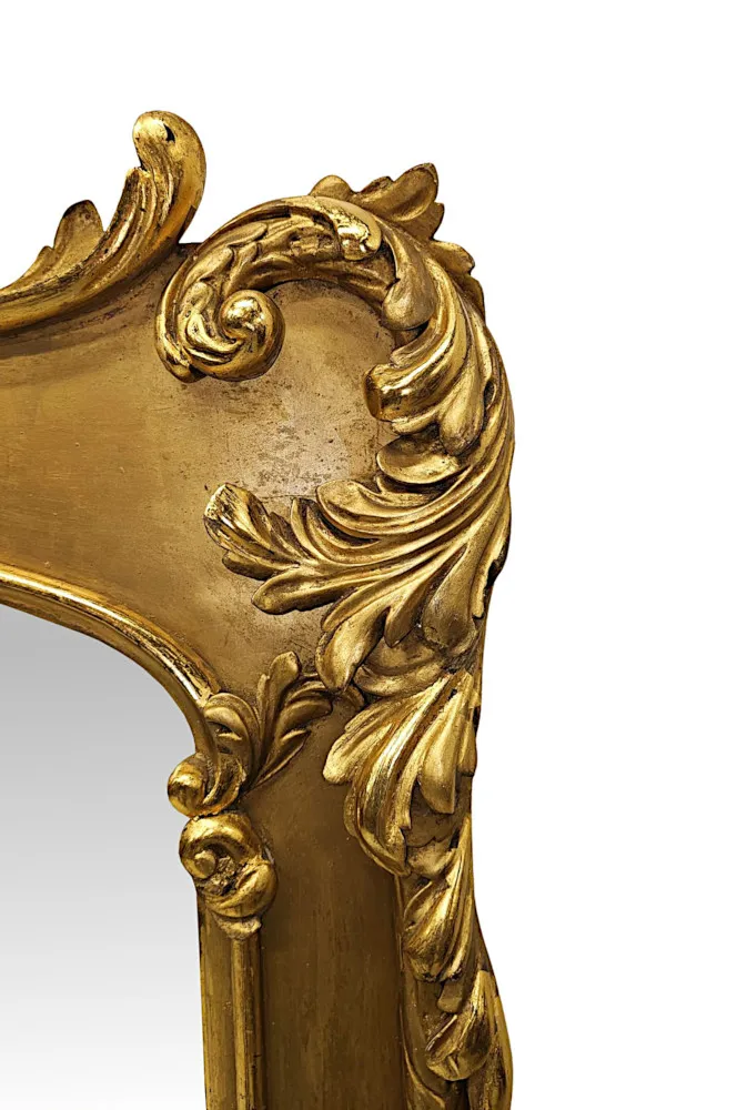 A Very Rare Early 19th Century Giltwood Overmantel Mirror